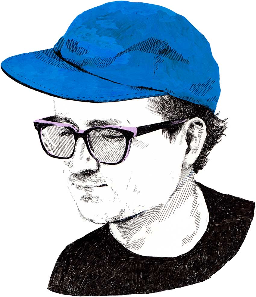 Illustration of Alexis Taylor - singer, songwriter, and musician, shown from the shoulders up